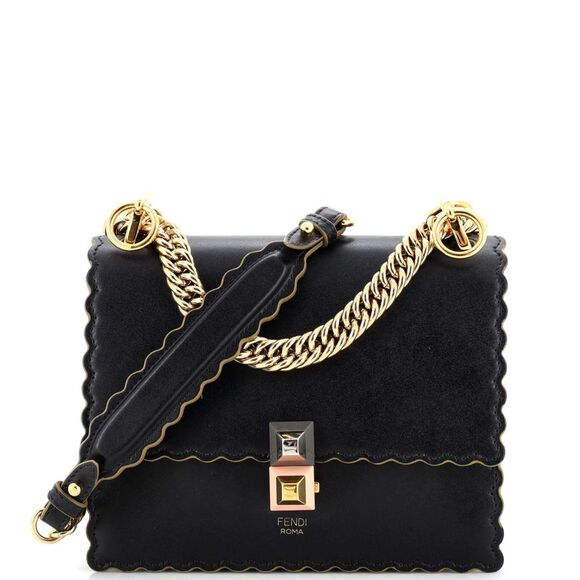 Fendi Handbags - Fendi Kan I Bag Leather Small Black